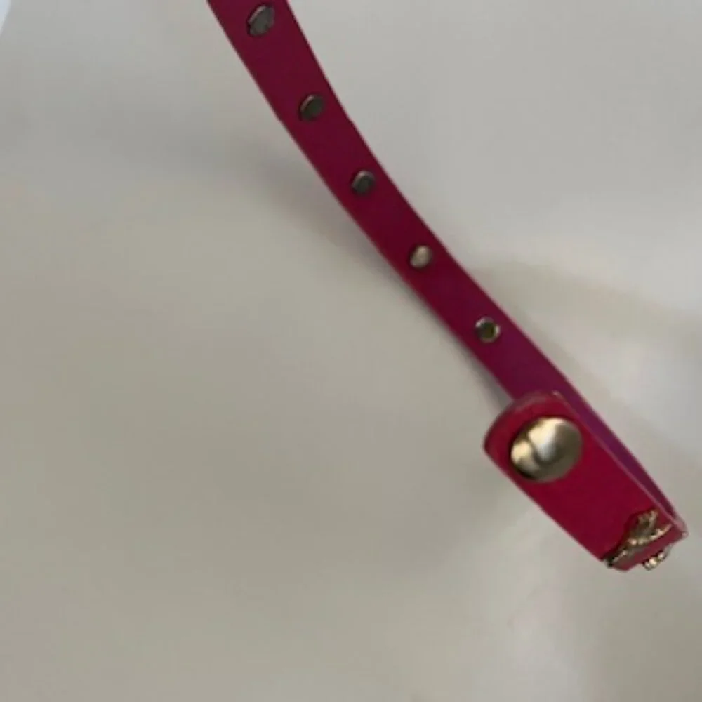 🧡3/15 Red Faux Leather Double Wrap Adjustable Bracelet with Gold Dragonflies